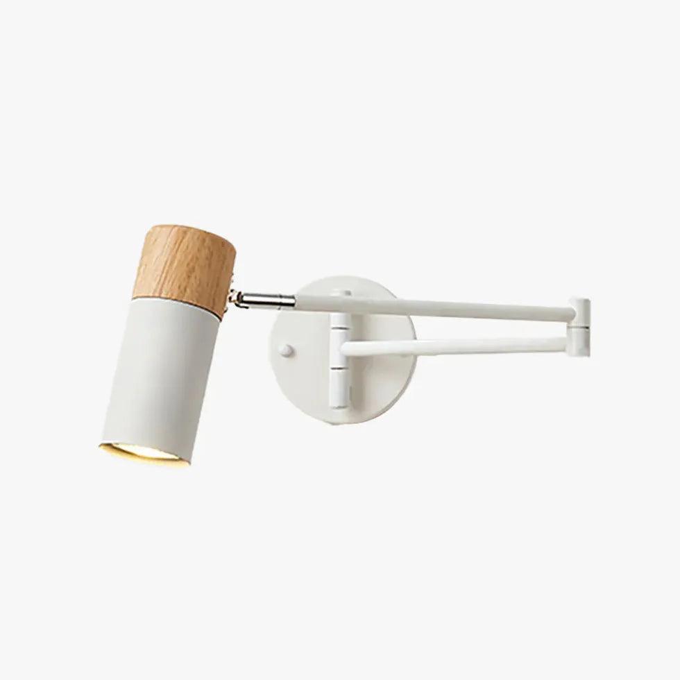 White Swing Arm Wall Mounted Bedside Lamp - Adjustable Reading Light for Bedroom, Study & Office - Perfect for Night Reading, Working & Relaxing