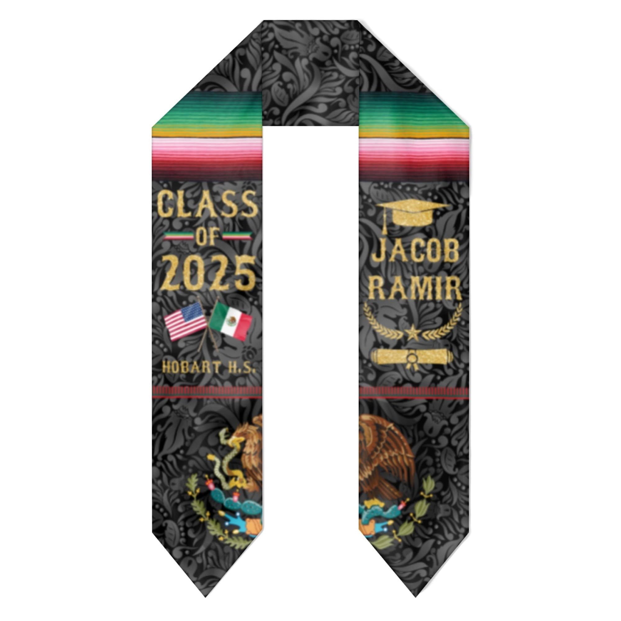 Personalized Custom Graduation Stole with Photo - Embroidered College Sash for Graduation Ceremony, High School & University Commencement - Perfect for Graduation Gifts & Keepsakes