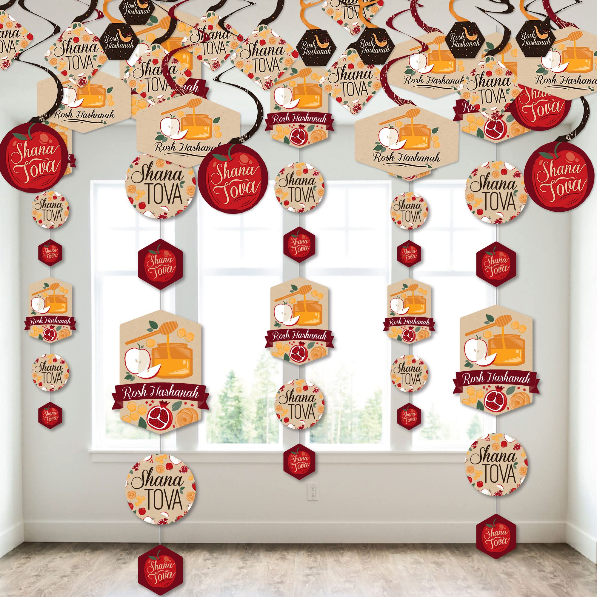 Big Dot of Happiness Rosh Hashanah Jewish New Year Party Decorations - Hanging Vertical Decor & Swirls for Jewish Holiday Celebration | Perfect for Synagogue, Home & Virtual Events