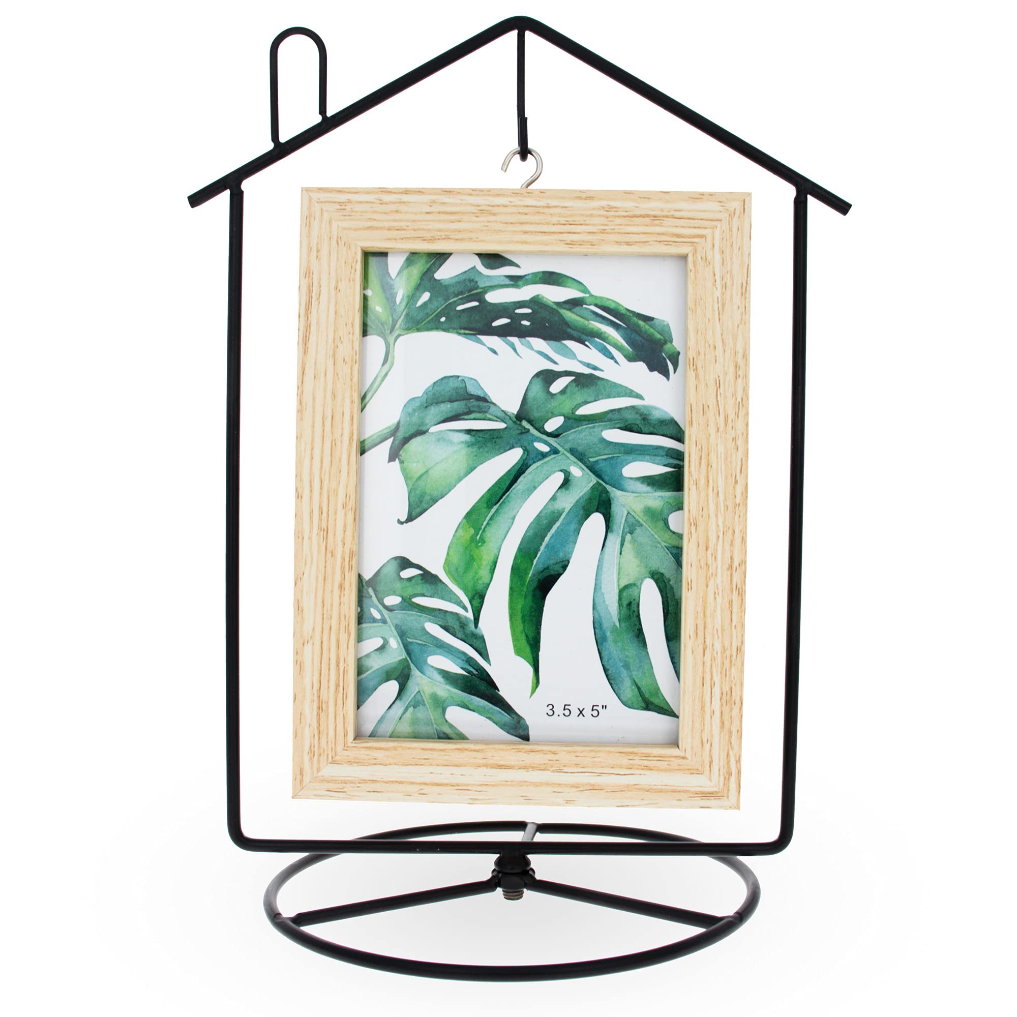 BestPysanky Black House-Shaped Picture Frame & Ornament Stand - Perfect for Wall Decor, Christmas Tree Ornaments, and Home Display