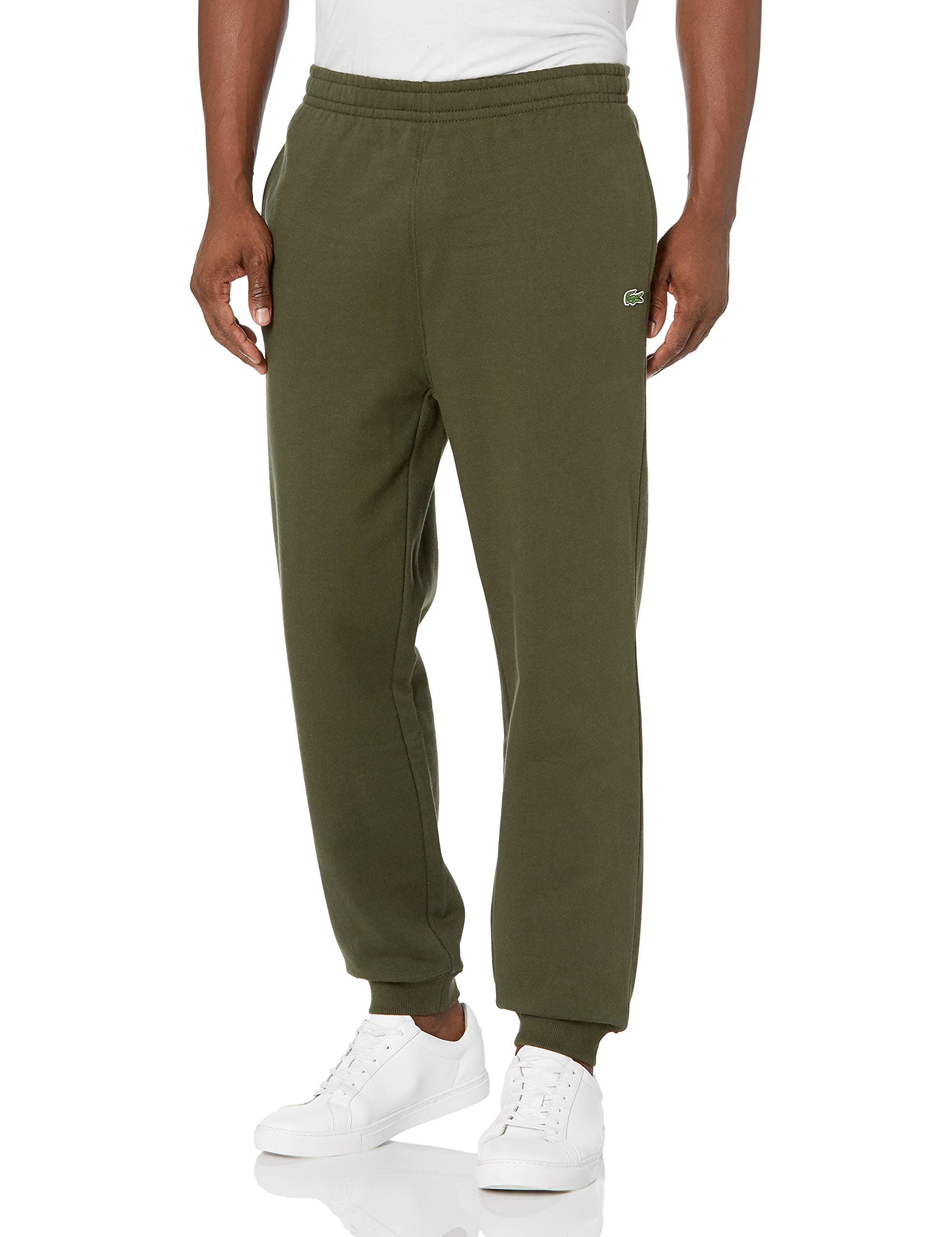Lacoste Men's Solid Non-Brushed Fleece Joggers - Comfortable Casual Pants for Lounge, Travel & Workout | Premium Cotton Fleece Sweatpants for Men