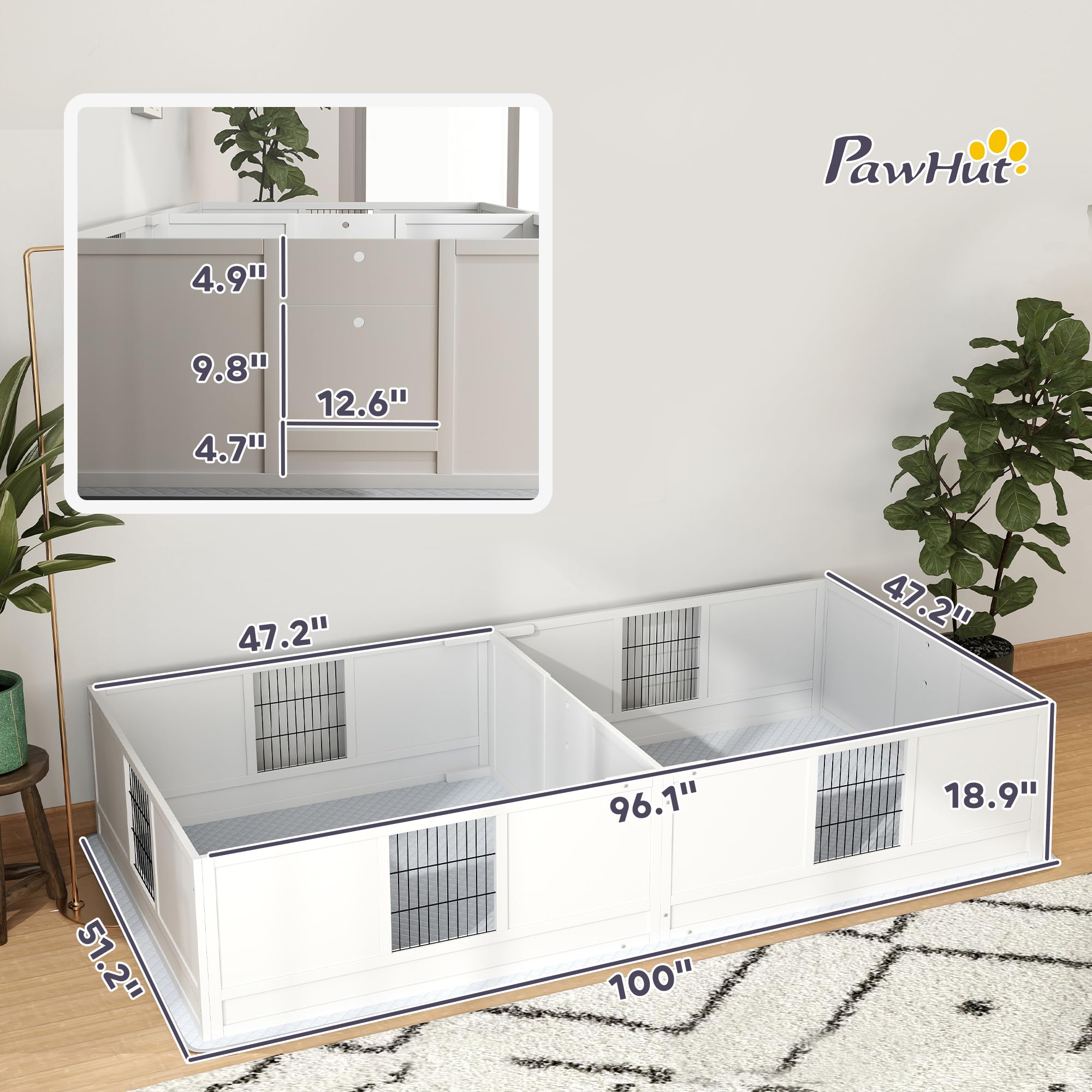 PawHut Large Dog Whelping Box for Indoor Use - 96