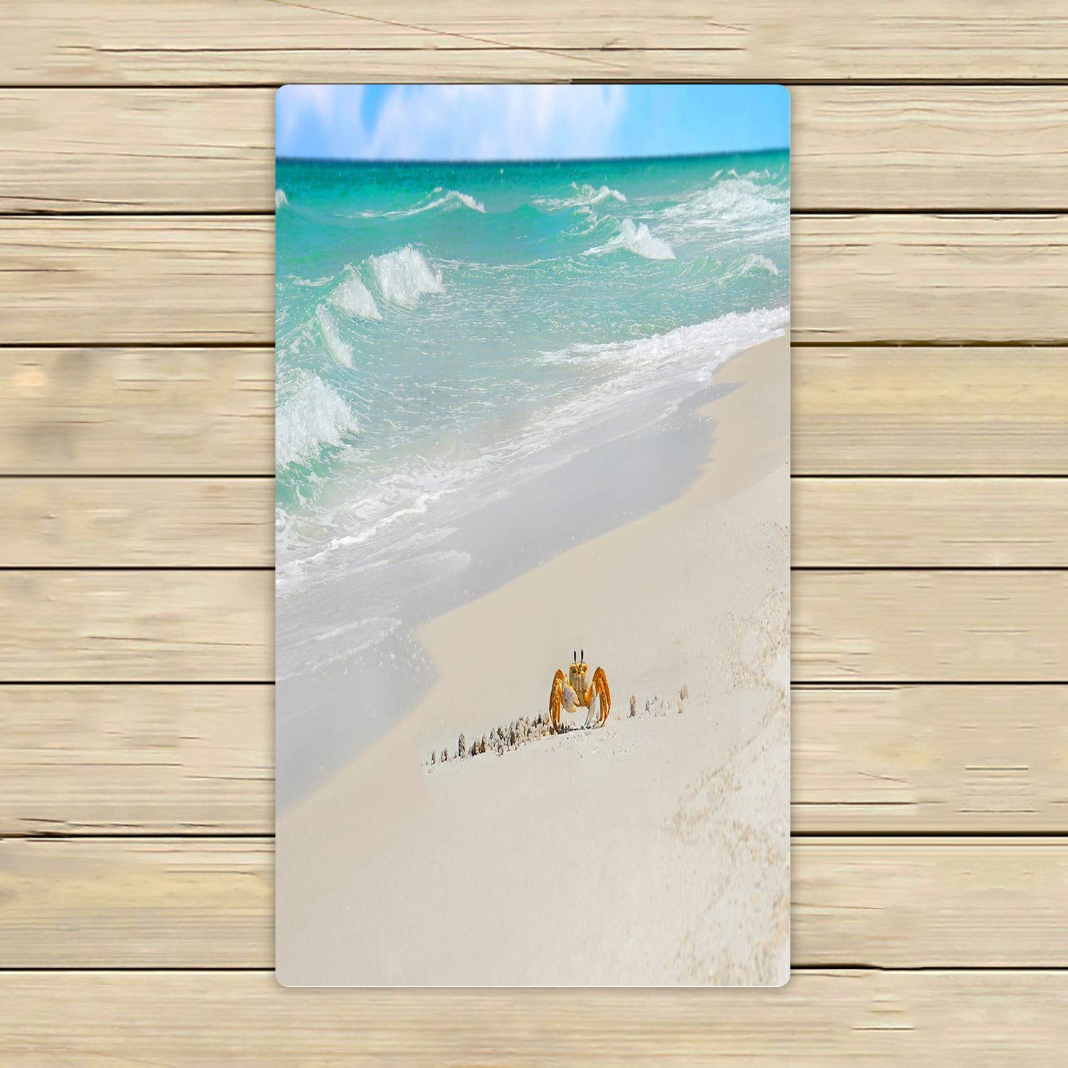 Premium 16x28 Inch Beach Bath Towel - Soft & Absorbent Shower Towel for Home, Outdoor & Travel - Crab & Ocean Design - Perfect for Pool, Beach & Spa Days
