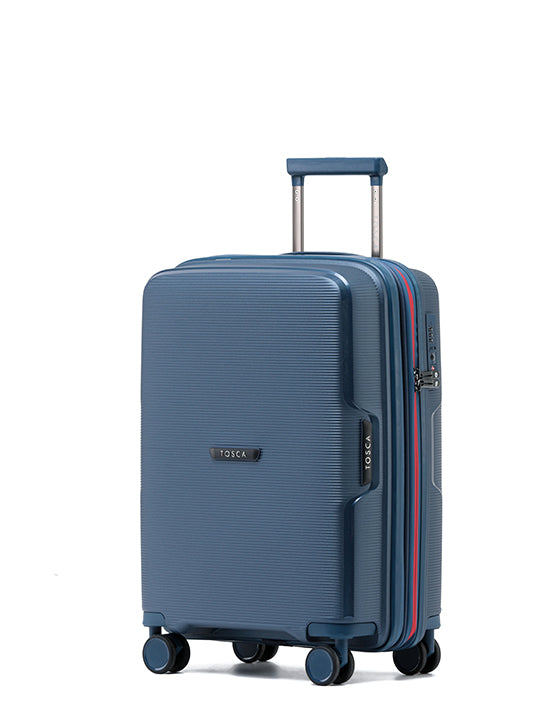 Tosca TCA510 Bel Air 20-Inch Small Cabin Spinner Hard Suitcase - Lightweight Carry-On Luggage for Travel, Blue/Red - Perfect for Weekend Getaways & Business Trips