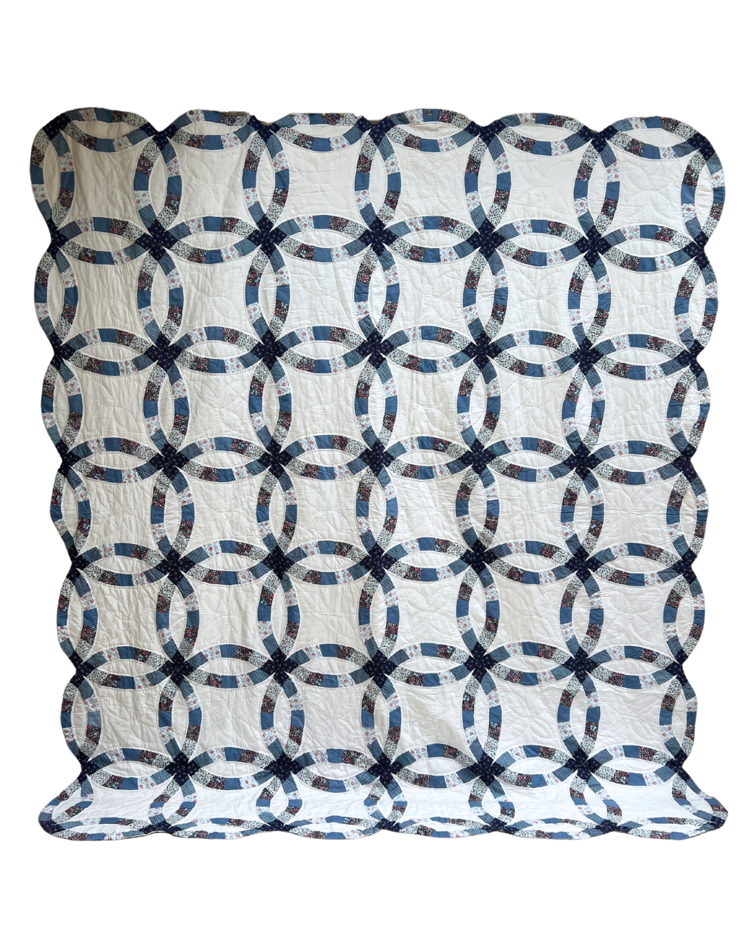Vintage American Patchwork Quilt 003 - Handmade Cotton Bedspread, Boho Home Decor for Bedroom, Living Room & Cozy Farmhouse Style