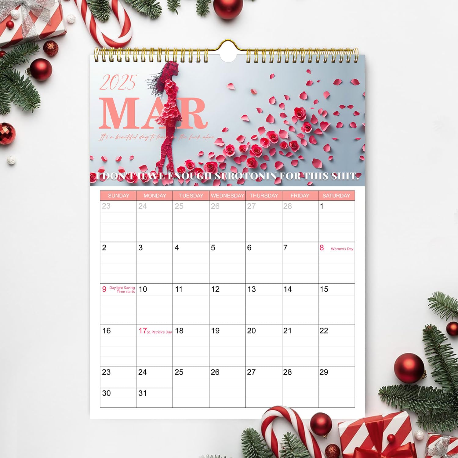 2025 FU-CK IT Refrigerator Calendar - Funny Swear Word Monthly Planner (Jan-Dec 2025) | 8x8x11 Inch Red Calendar for Women | Perfect Christmas & New Year Gift for Tired Women - Great for Office, Kitchen & Home Decor