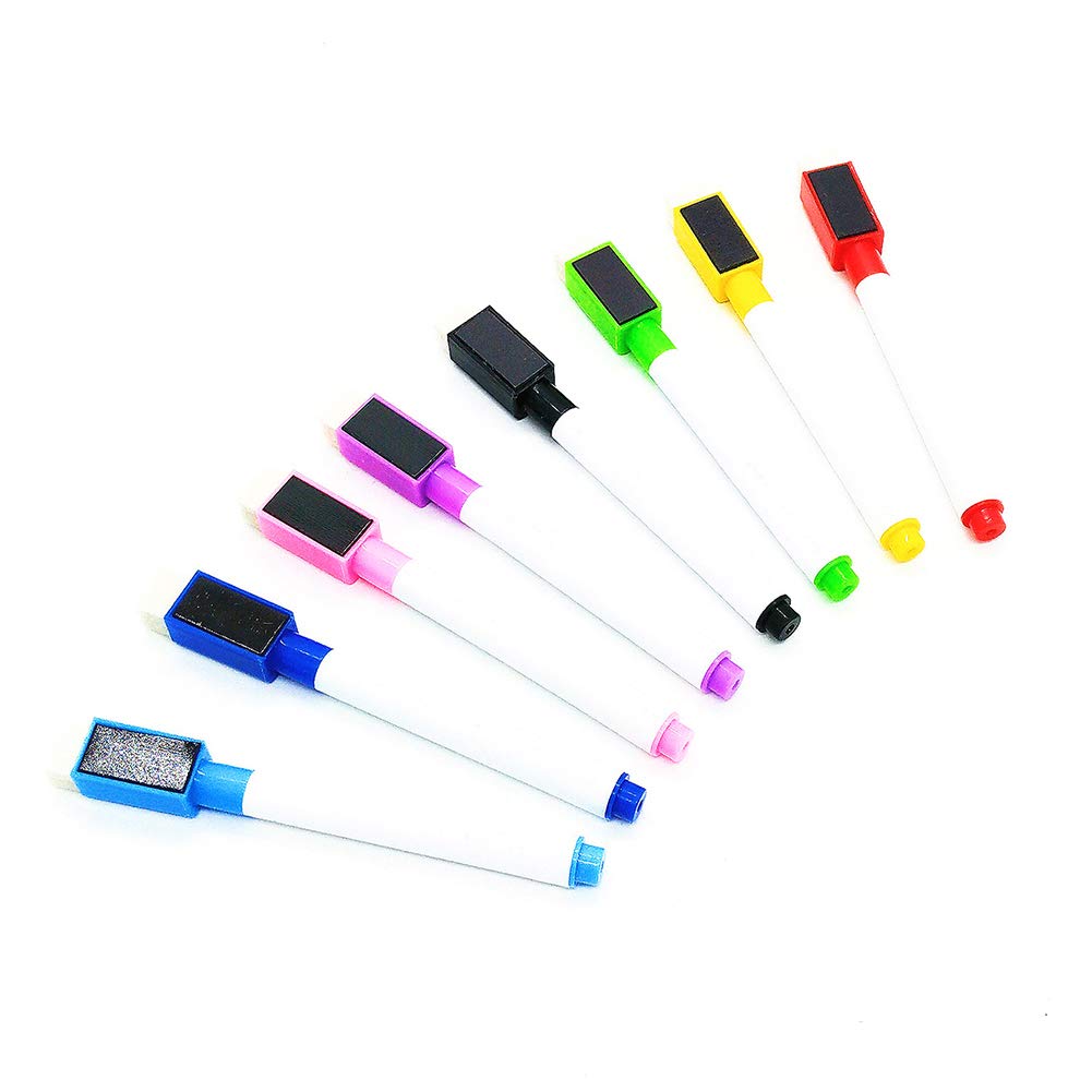 Academyus 8-Pack Magnetic Whiteboard Markers - Dry Erase Pens for Office, School & Home - Reusable & Erasable Drawing Markers for Whiteboards, Glass & Magnetic Surfaces - Perfect for Presentations, Teaching & Creative Work