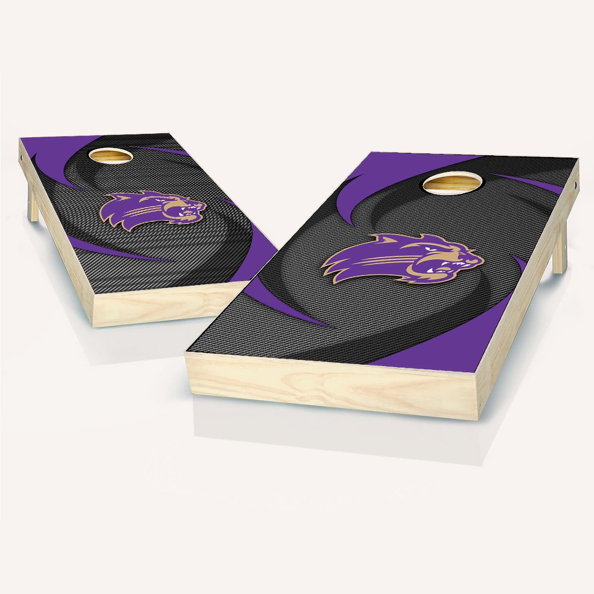 Premium Western Carolina Swoosh Cornhole Game Set - 2 Regulation Wooden Boards & 8 All-Weather Bean Bags | Backyard Tailgating, BBQ Parties & Outdoor Family Fun