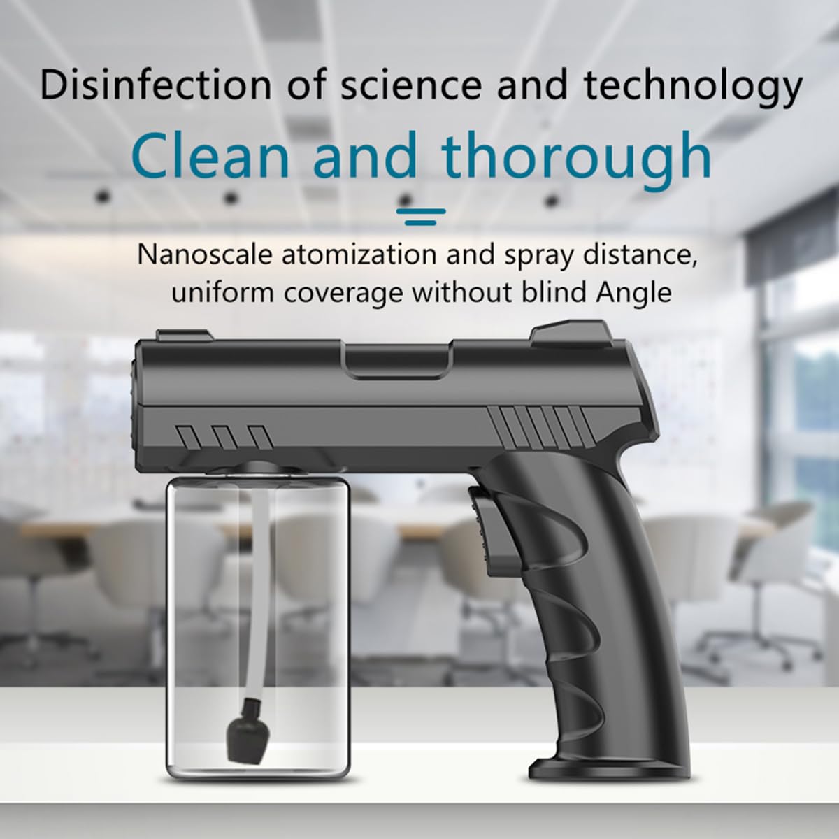 Nano Spray Gun - Handheld Household Nano Atomizer with Blue Light & Wireless Charging | Perfect for Home Cleaning, Plant Watering & Disinfection