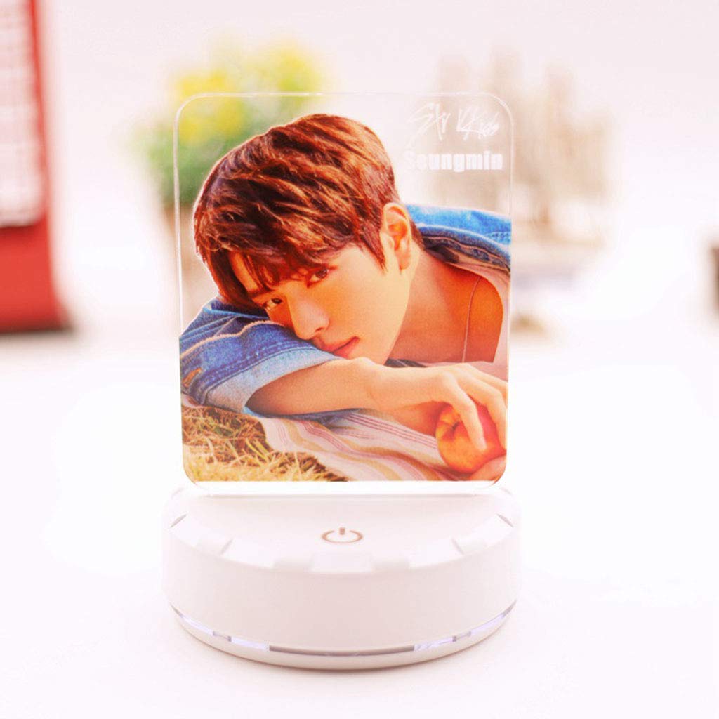 Stray Kids KPOP LED Night Light - Seungmin, Bangchan, Changbin, Hyunjin Acrylic Desk Lamp with Colorful Lighting | Perfect for Bedroom, Dorm, Office & KPOP Fan Gift