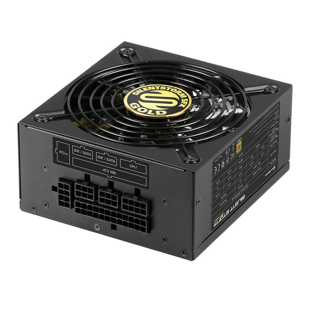 Sharkoon SilentStorm SFX Gold 500W Power Supply - 80 Plus Gold Certified, Fully Modular, Silent Fan - Perfect for Mini-ITX & Small Form Factor PC Builds, Home Office & Gaming Rigs