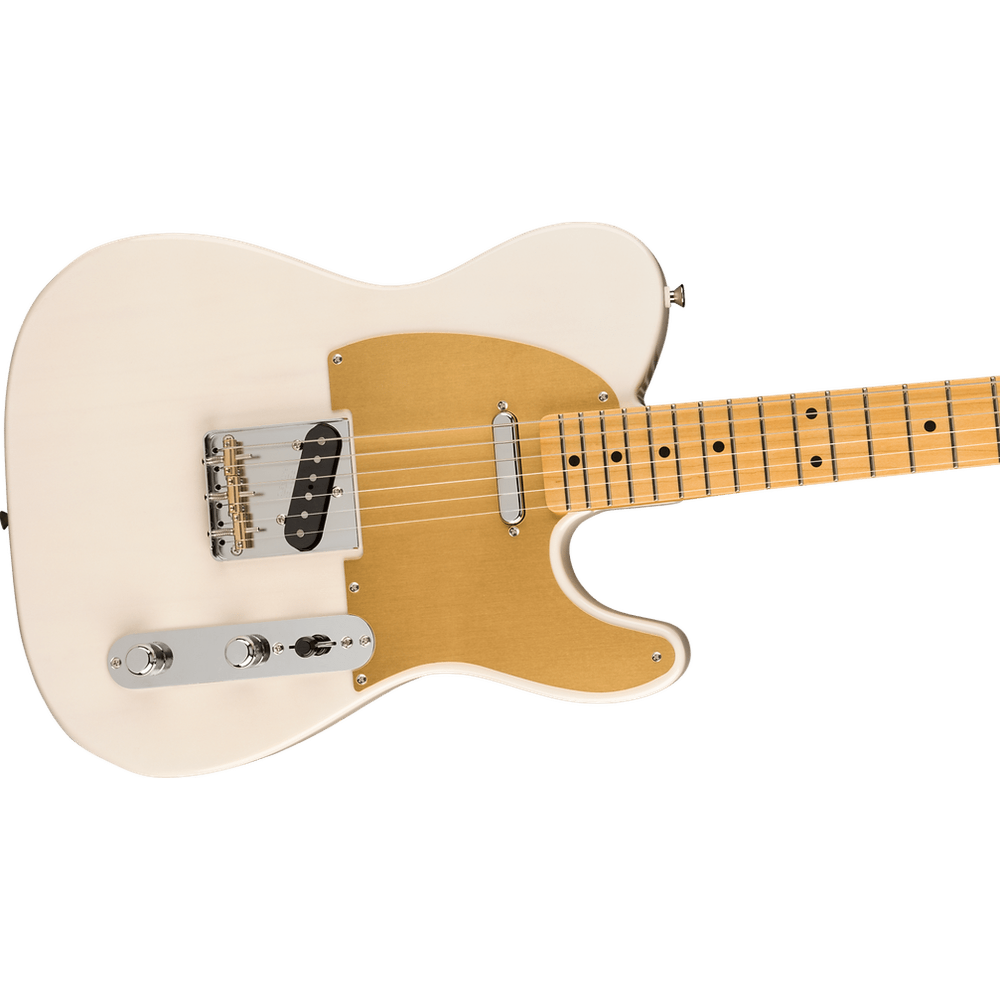 Fender JV Modified 50s Telecaster Electric Guitar - Maple Neck, White Blonde Finish | Vintage Style for Rock, Blues & Country Music