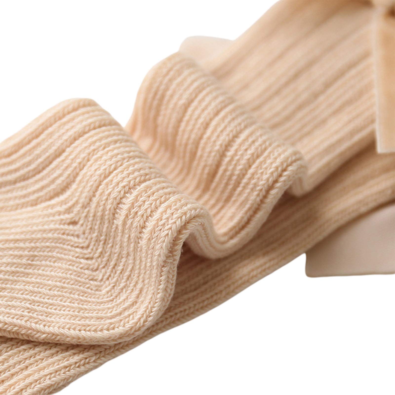 Kayotuas Baby Girls Knee High Socks with Bows - Ribbed Knit Long Tube Ruffled Stockings for Infant & Toddler - Perfect for School Uniforms, Dress Up & Special Occasions