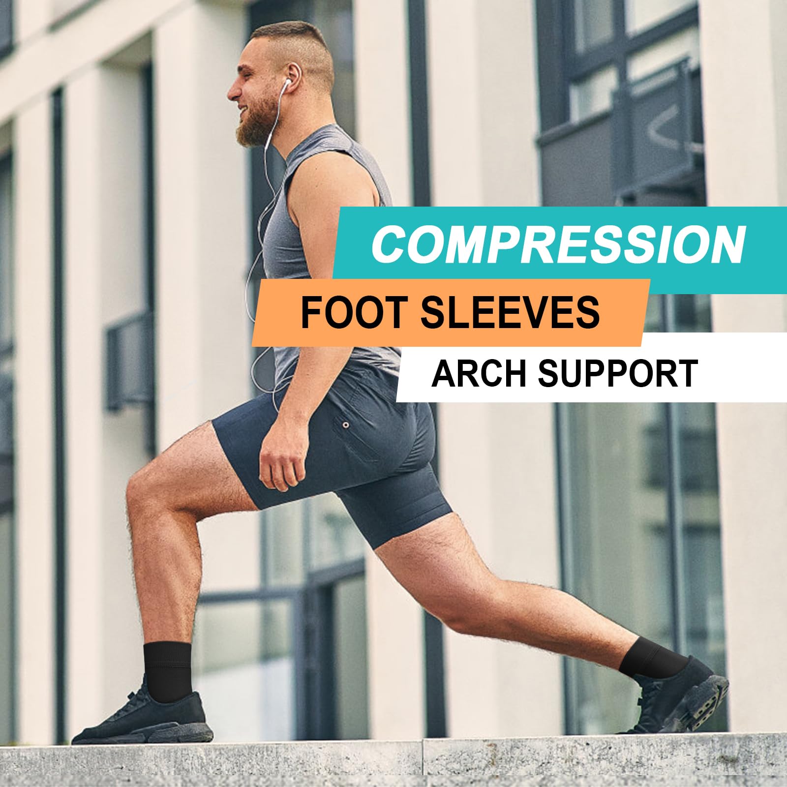 ACTINPUT 3 Pack Ankle Compression Sleeves for Plantar Fasciitis Relief - Open Toe Arch Support Braces for Men & Women - Ideal for Running, Walking & Sports Recovery