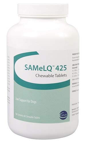 Best SAMeLQ Liver Support for Dogs - 425mg (60 Chewable Tablets) | Natural Liver Supplement for Canine Health | Supports Liver Function & Detox | Ideal for Senior Dogs & Pets with Liver Issues