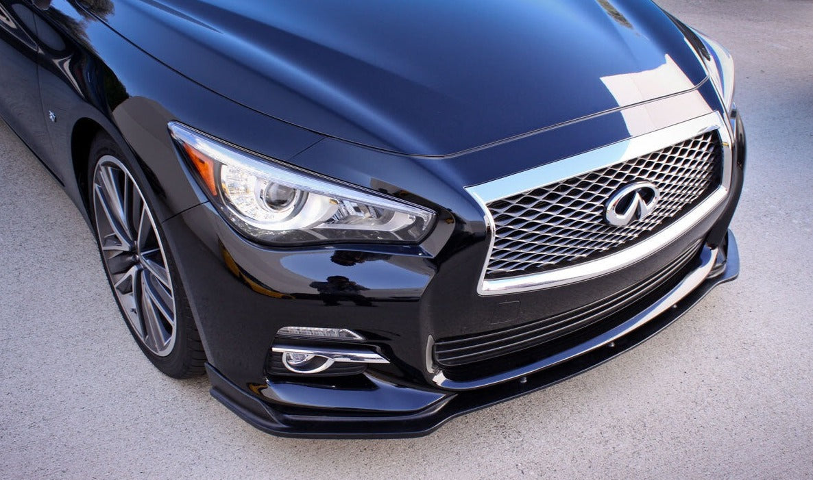 2014-2017 Infiniti Q50 Premium Front Bumper Lip Splitter - Unfinished Style KB11226UF - Enhance Your Car's Sporty Look for Street Racing & Custom Builds