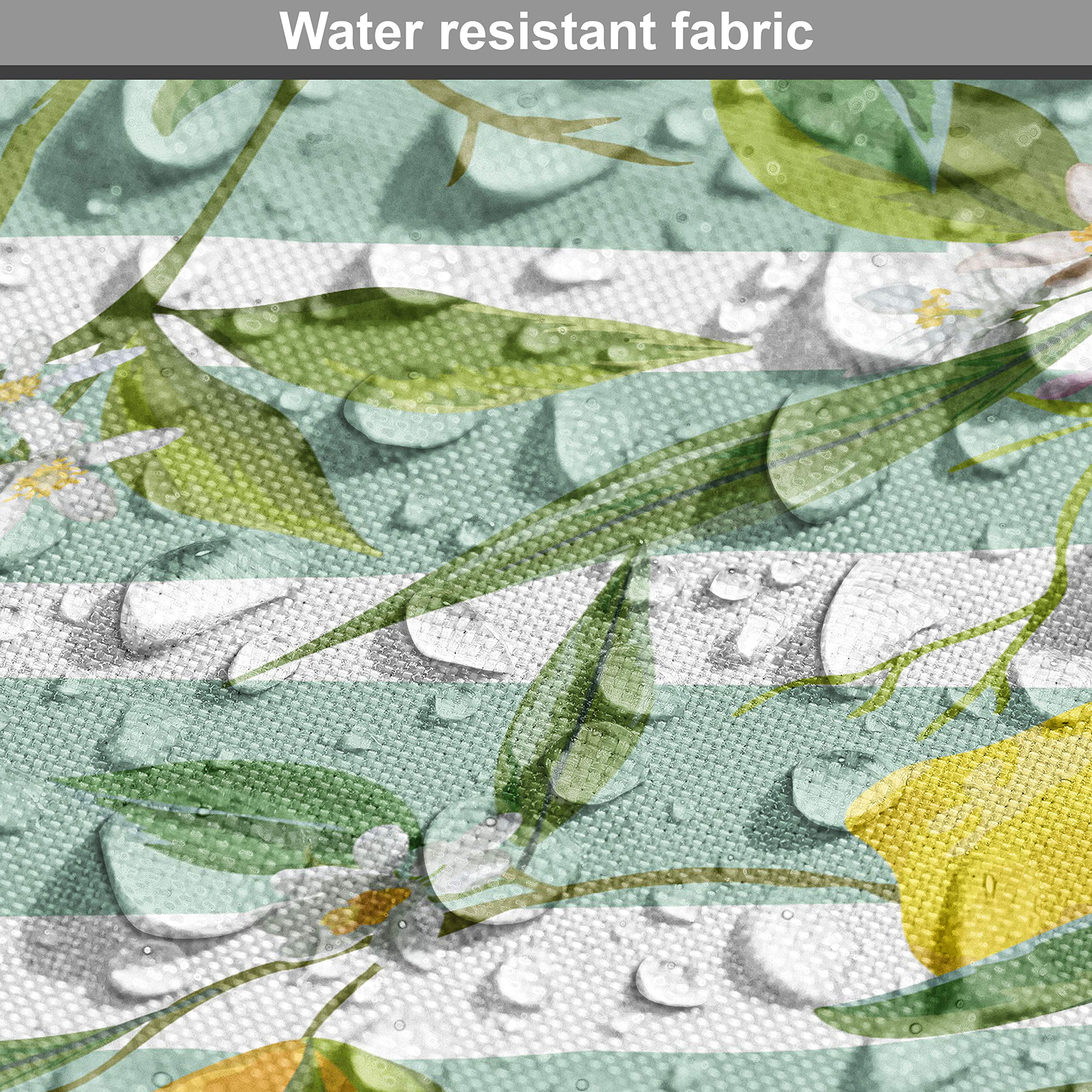 Ambesonne Nature Fabric by The Yard - Blooming Lemon Tree on Striped Paintbrush Background, Evergreen Art Decorative Fabric for Upholstery, Curtains & Home Decor (10 Yards, Fern Green) | Perfect for DIY Projects, Sofa Covers, Tablecloths & Crafting