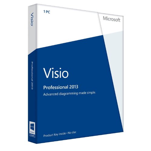 Microsoft Visio Professional 2013 Product Key Card - Digital Download for Business Process Mapping, Flowcharts & Network Diagrams | Ideal for IT Professionals, Engineers & Project Managers to Create Professional Diagrams & Visual Workflows