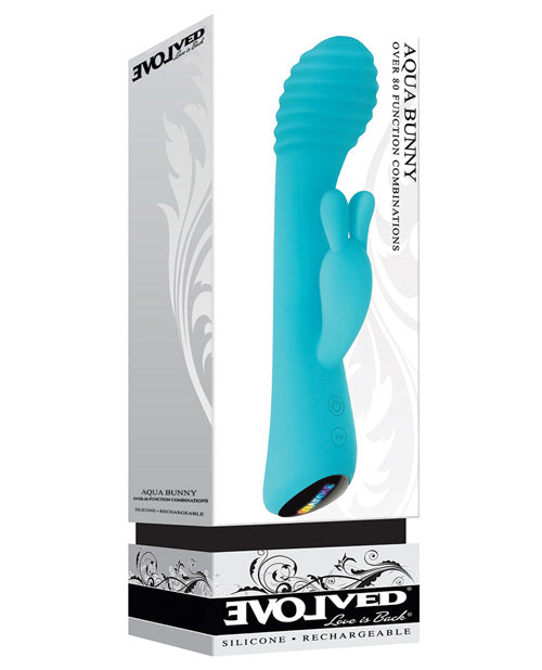 Aqua Bunny Rechargeable Silicone Rabbit Vibrator - 80 Vibration Modes, Waterproof & Quiet - Perfect for Couples Play & Solo Pleasure