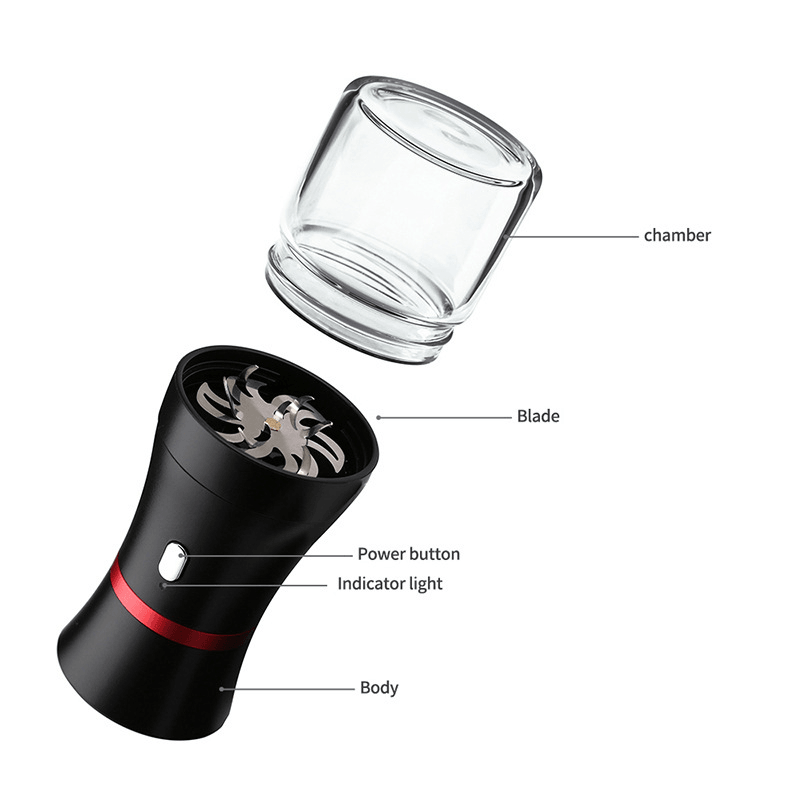 LTQ Electric Herb Grinder - Rechargeable Metal Spice Crusher for Herbs, Tobacco & Medicinal Plants | Perfect for Cooking, Aromatherapy & DIY Herbal Blends