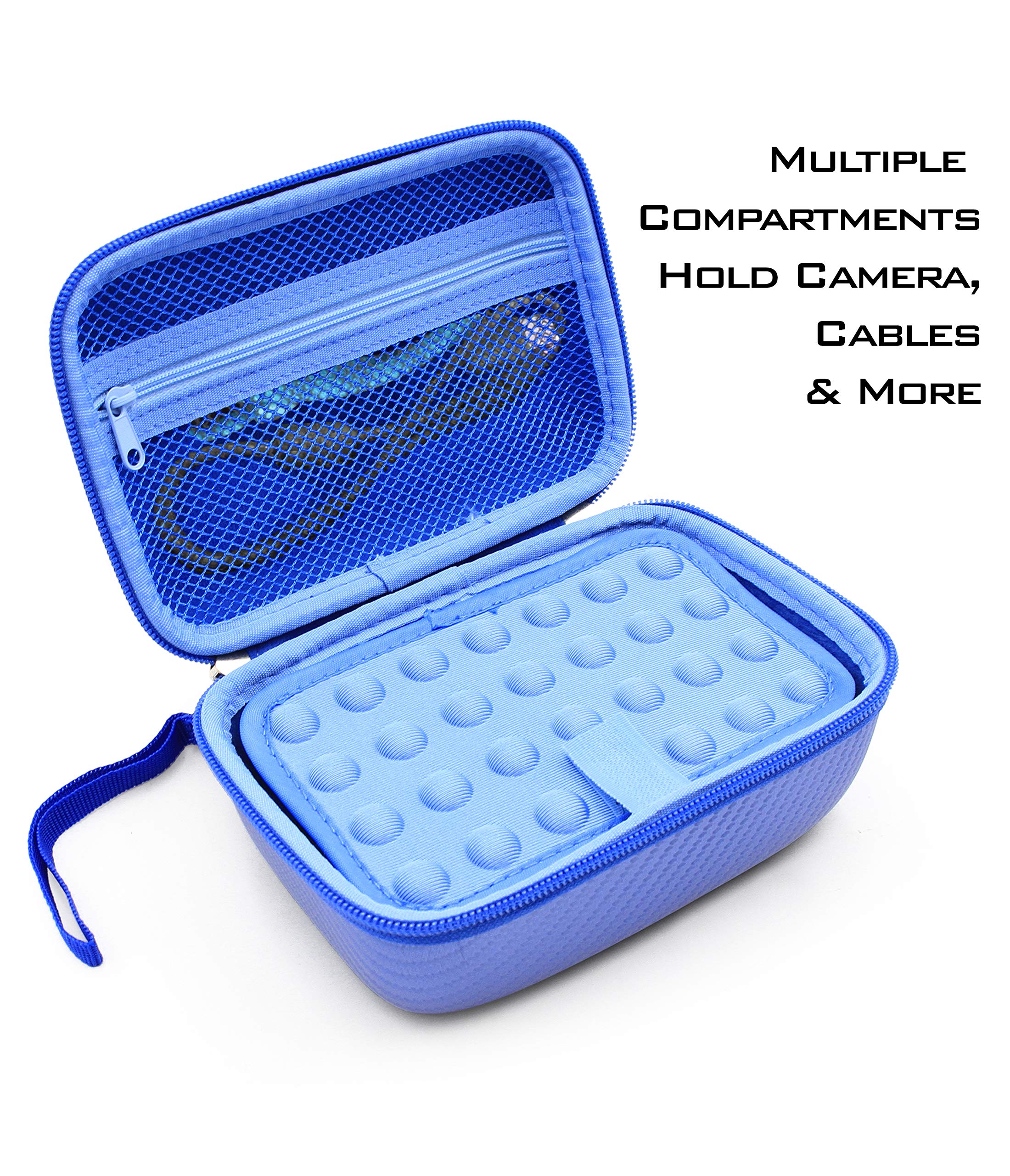 CASEMATIX Blue Protective Camera Case for Kidizoom Camera Pix Plus & Dragon Touch Instant Print Camera - Durable Kids Camera Storage Bag - Perfect for Travel, School & Birthday Gifts