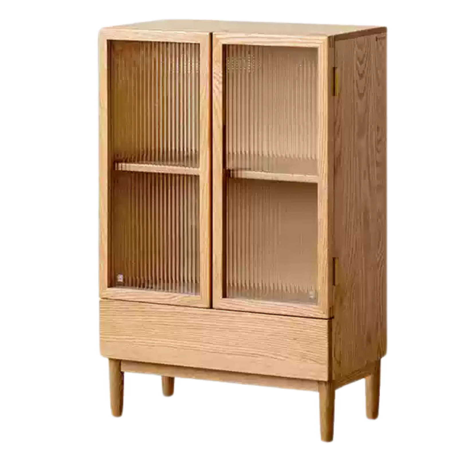 Modern Solid Oak & Beech Wood Side Cabinet - Minimalist Design for Living Room, Bedroom or Office Storage