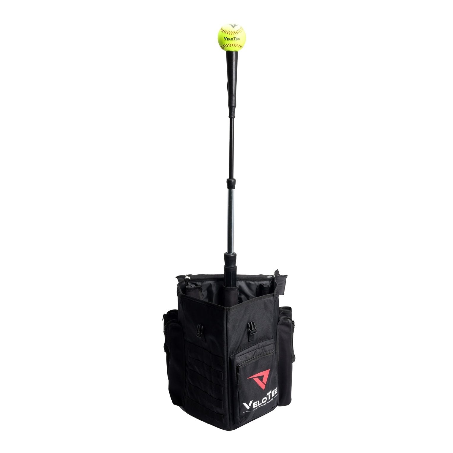 VeloTee 2.0 Pro Baseball & Softball Training Bag Bundle with Tanner Tee - Premium Batting Practice Equipment for Baseball Players & Coaches - Perfect for Field Training, Batting Cages & Team Practices