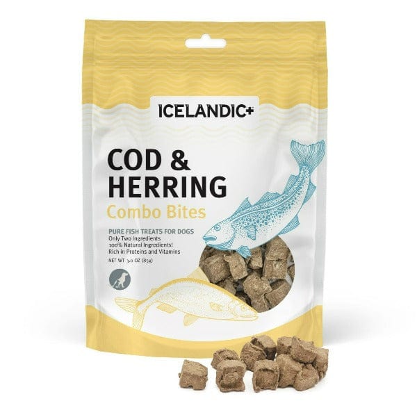 Premium Icelandic Cod & Herring Combo Bites - All-Natural Dog Treats for Training & Dental Health - High-Protein Fish Snacks for Small to Large Dogs - Perfect for Rewards, Chewing & Fresh Breath