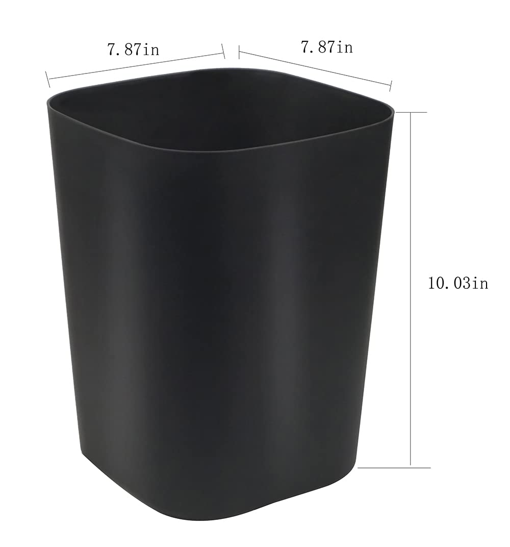 Besli 2 Gallon Small Trash Can - Black Wastebasket for Bathroom, Bedroom, Kitchen & Office - Compact Garbage Bin with Lid (1 Pack) - Perfect for Small Spaces, Desks & Home Organization