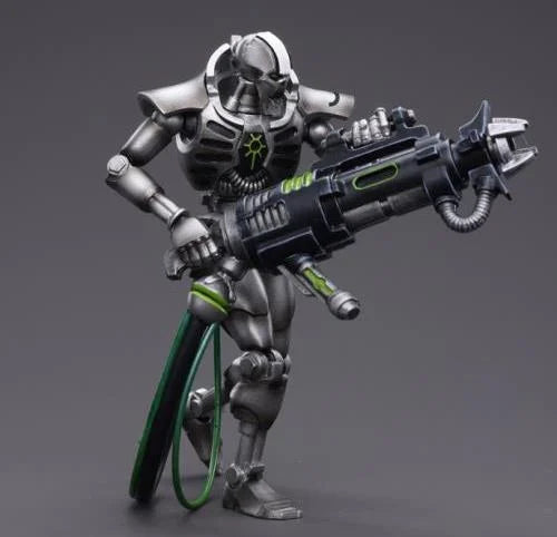 JOYTOY Warhammer 40k Necrons Sautekh Dynasty Immortal with Tesla Carbine - 28mm Scale Miniature Figure for Tabletop Wargaming, Painting & Collecting