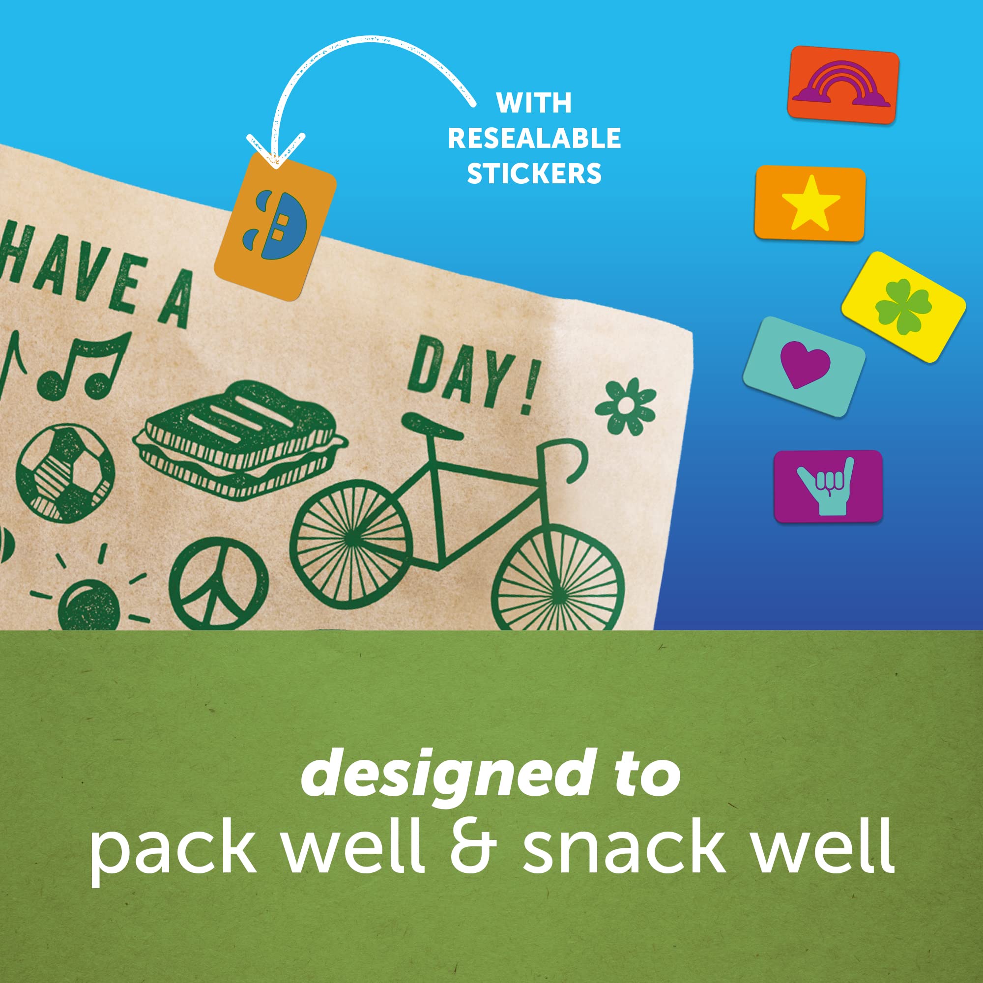 Eco-Friendly Ziploc Paper Sandwich and Snack Bags - 150 Count, Reusable & Sealable with Cute Patterns | Perfect for School Lunches, Picnics, and Food Storage