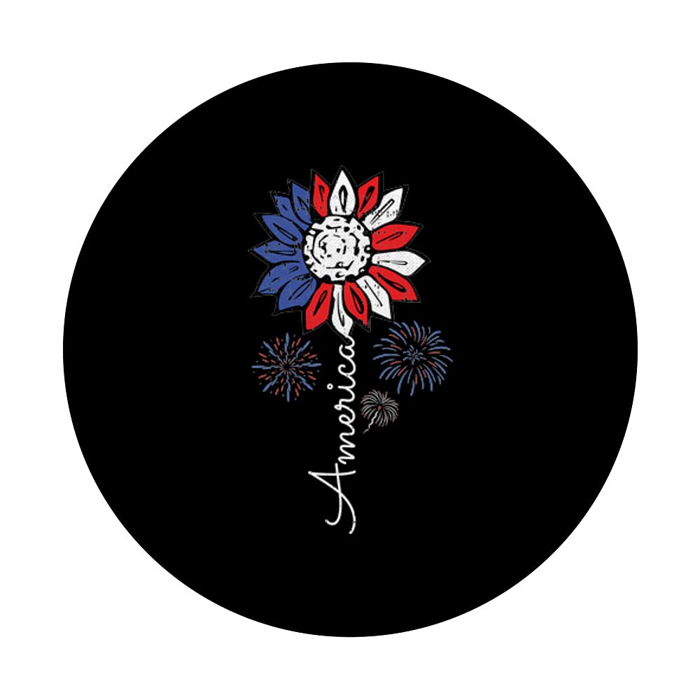 American Sunflower Patriotic PopSockets Swappable PopGrip for iPhone & Samsung - 4th of July Independence Day Phone Accessories - Perfect for Summer BBQs, Beach Days & Firework Celebrations