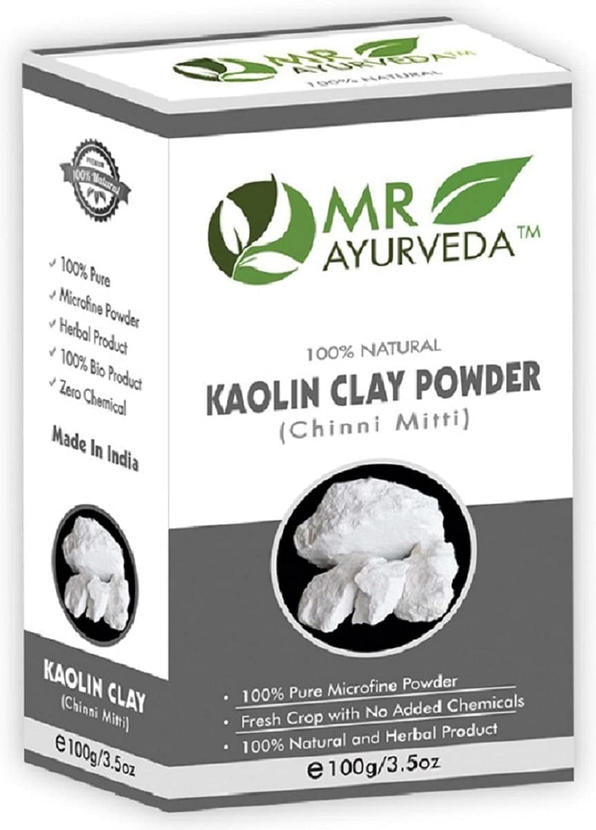 100% Pure Organic Kaolin Clay Powder for Skin & Face Care - 100g | Gentle Detox & Exfoliating Mask | Perfect for DIY Skincare, Spa & Acne Treatment