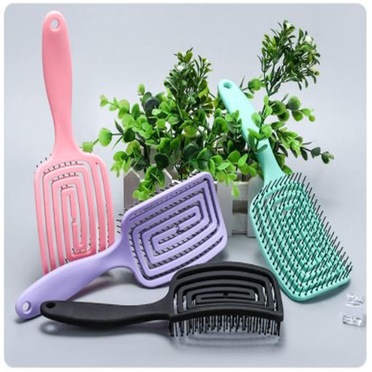 SNEHANSH Wet Hair Detangling Brush - No Tangle Vented Hairbrush for Kids, Men & Women - Gentle on Wet & Dry Hair - Effortlessly Glides Through Tangles (Black Hair Comb) - Perfect for Shower, Salon & Daily Hair Care