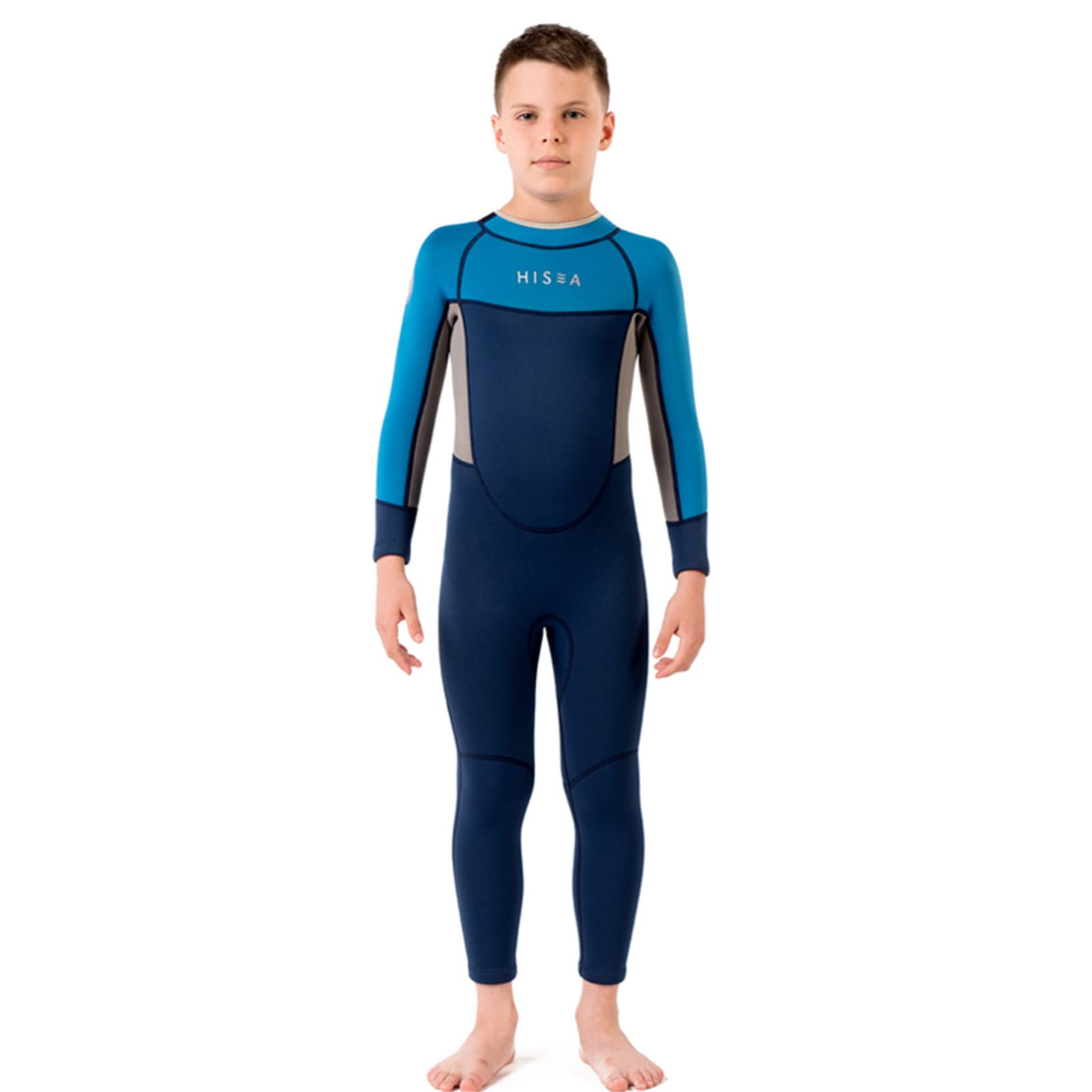 2.5mm Neoprene Kids Wetsuit for Swimming, Diving & Surfing | Thermal UV Protection One-Piece Swimsuit for Boys & Girls Ages 2-11 | Perfect for Beach, Pool & Water Sports (Blue)