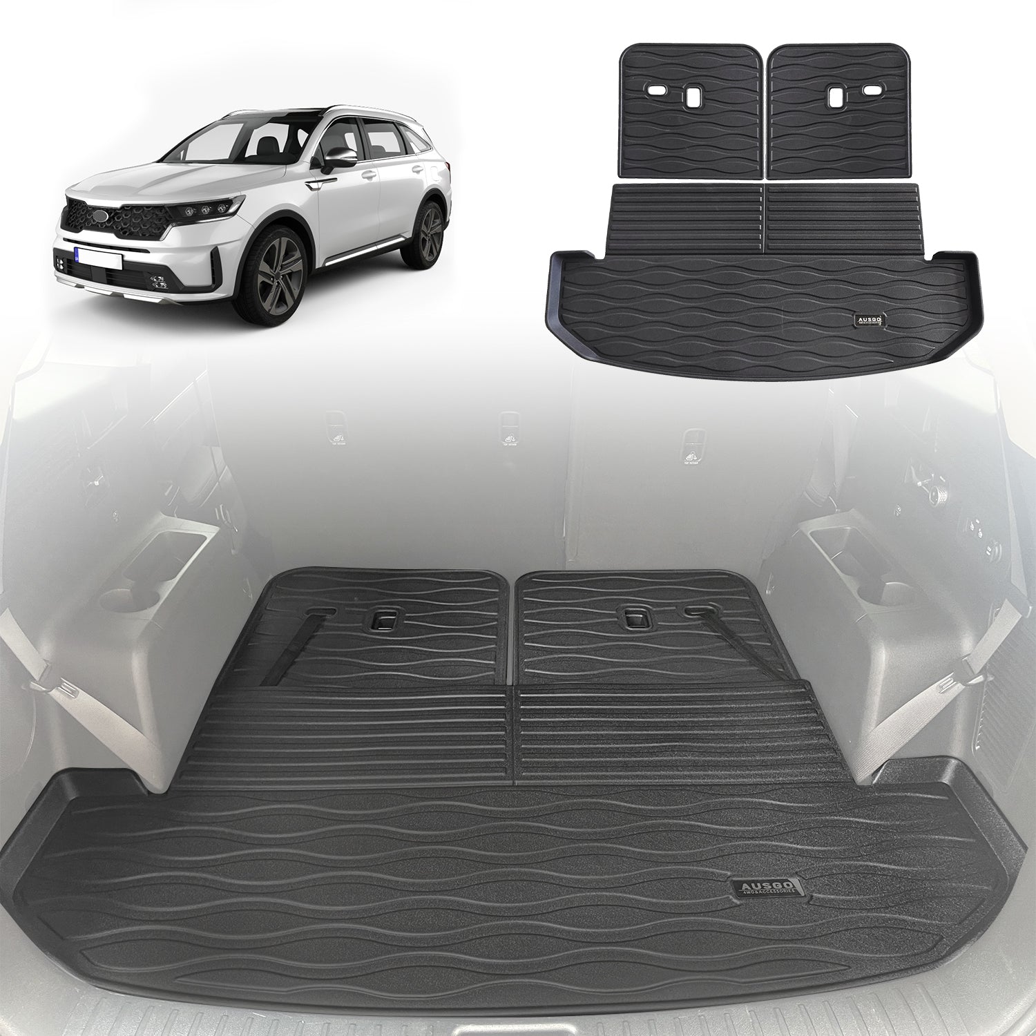 Waterproof Car Boot Liner for KIA Sorento MQ4 (2020-2023) - Custom Fit Trunk Mat Protects Against Spills, Dirt & Wear - Perfect for Road Trips, Camping & Family Outings