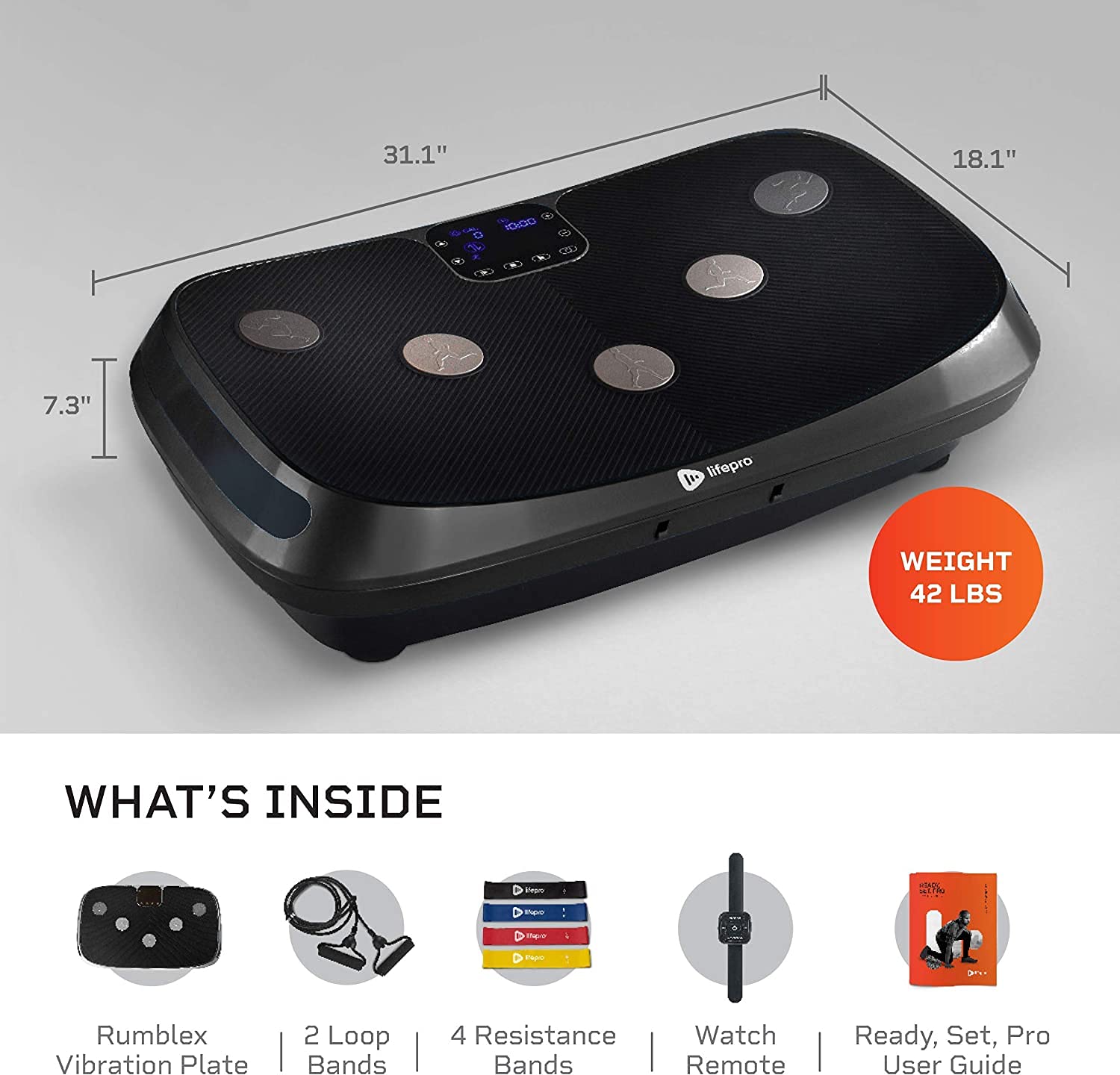 LifePro Rumblex 4D Vibration Plate Exercise Machine - Triple Motor Oscillation, Linear & Pulsation Modes, 3D/4D Vibration Platform - Whole Body Workout Equipment for Home Gym, Weight Loss, Toning & Muscle Recovery | Perfect for Home Fitness, Post-Workout Recovery & Cellulite Reduction