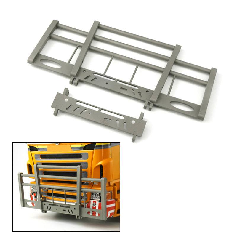 LESU Metal Front Bumper Grille Guard for 1/14 Tamiya R620 R470 RC Tractor Truck - DIY Upgrade Part for Remote Control Model Cars - Perfect for Off-Road Racing & Truck Simulation Scenes