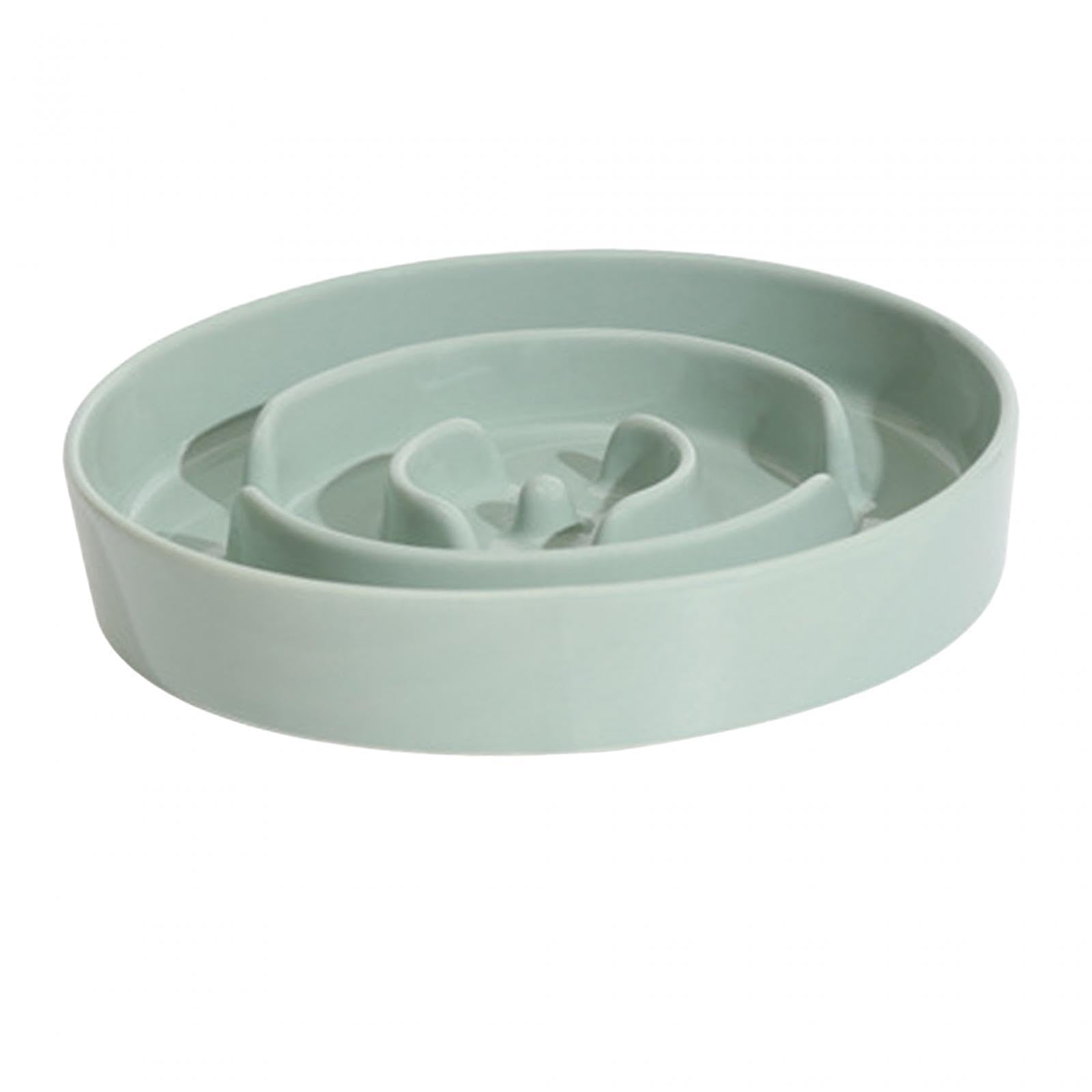 Enakshi Slow Feeder Dog Bowl - Puzzle Food Plate for Dogs & Cats, Anti-Gulping Pet Feeder Dish, Light Green 21cm - Perfect for Fast Eaters, Mealtime Enrichment & Portion Control