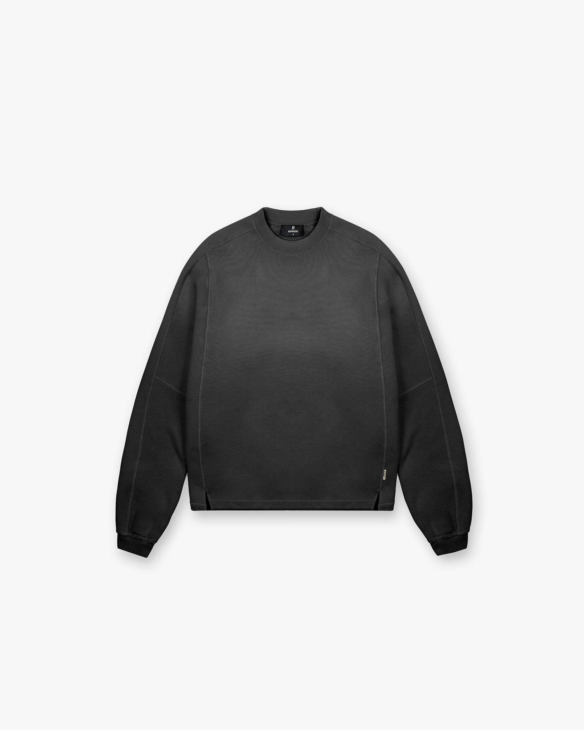 Stepped Hem Sweatshirt | Distressed Black Oversized Pullover | Casual Streetwear for Women | Perfect for Layering & Everyday Wear