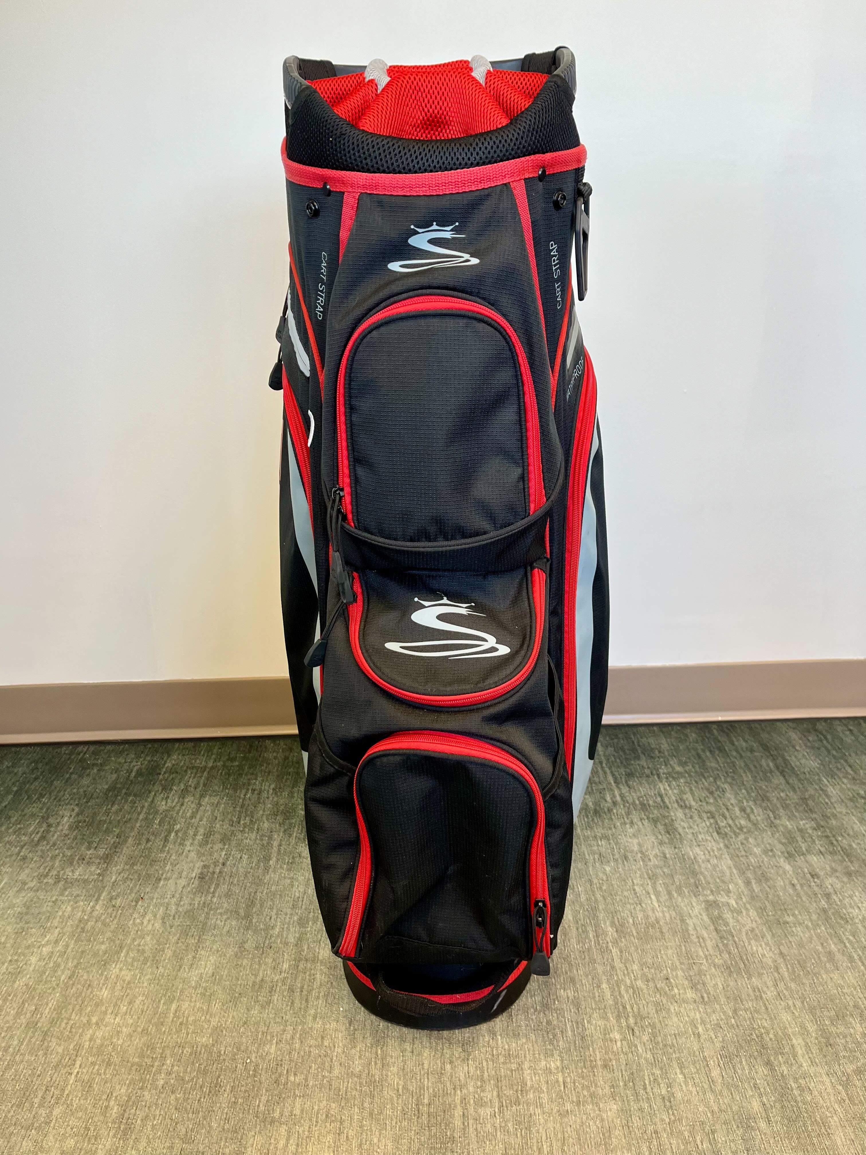 Premium Cobra Golf Cart Bag - 13 Dividers, 7 Pockets, Adjustable Strap & Waterproof Rain Cover - Ideal for Golfers & Country Club Use