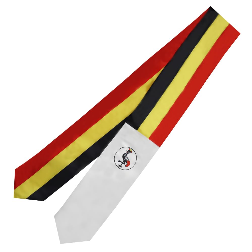 Uganda Flag Graduation Stole - 180x13cm Double Sided Sash for International Students - Perfect for Study Abroad Graduation Ceremonies, Diplomas & Cultural Celebrations