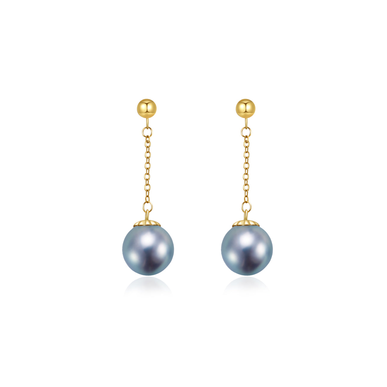 18K Gold Silver Blue Akoya Pearl Earrings for Women - Elegant Stud Earrings for Wedding, Party & Special Occasions | KE00163