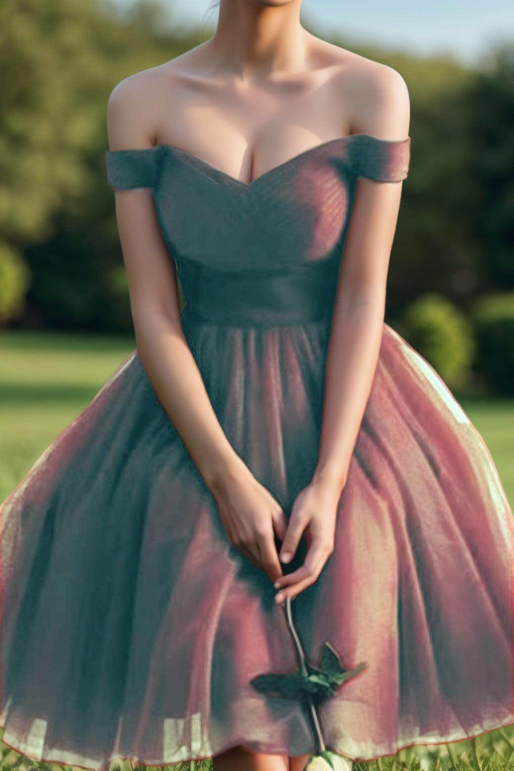 Elegant Princess Tea Length Tulle Homecoming Dress CS0526 - Perfect for Prom, Formal Dances & Special Occasions