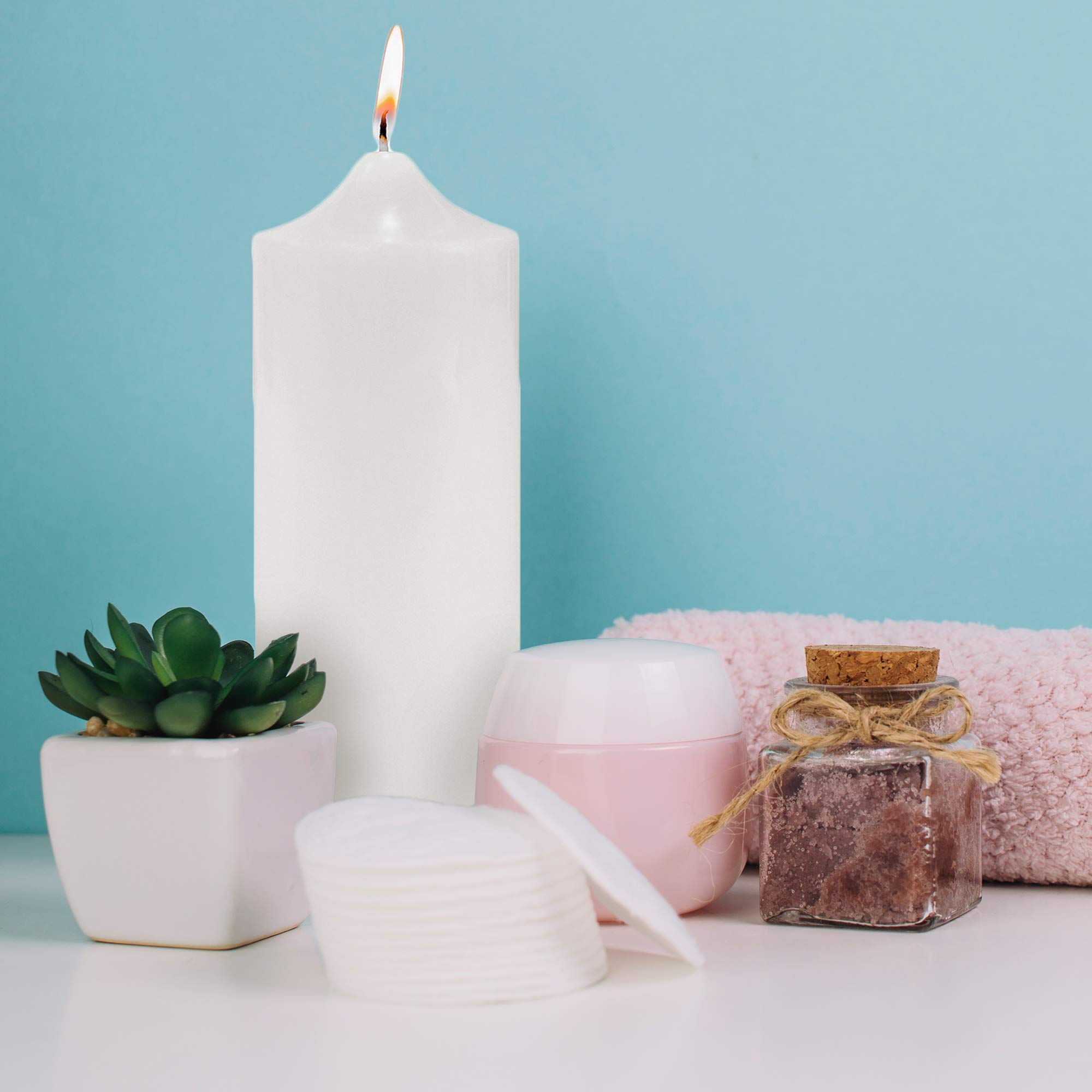 Unscented White Pillar Candles 3