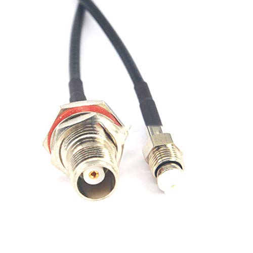 100 Pcs TNC Female to FME Female Coaxial Extension Cable - 7.8 Inch Bulkhead Pigtail Cord for WiFi Routers, Security Cameras & Radio Antennas
