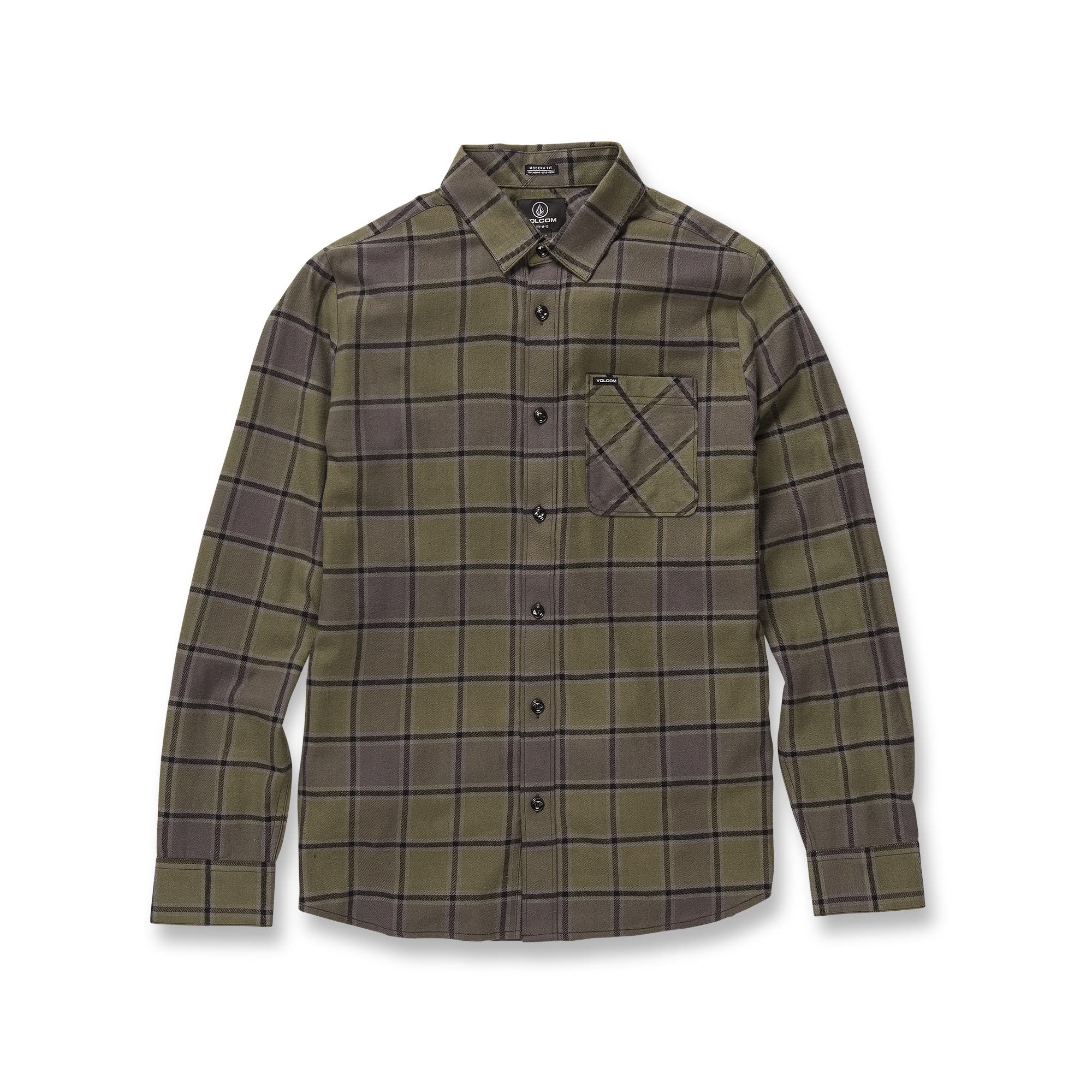 Volcom Boys' Caden Plaid Long Sleeve Flannel Shirt - Big & Little Boys Sizes (2T-16) | Soft Cotton, Button-Up, Classic Checkered Pattern | Perfect for School, Outdoor Adventures & Casual Wear