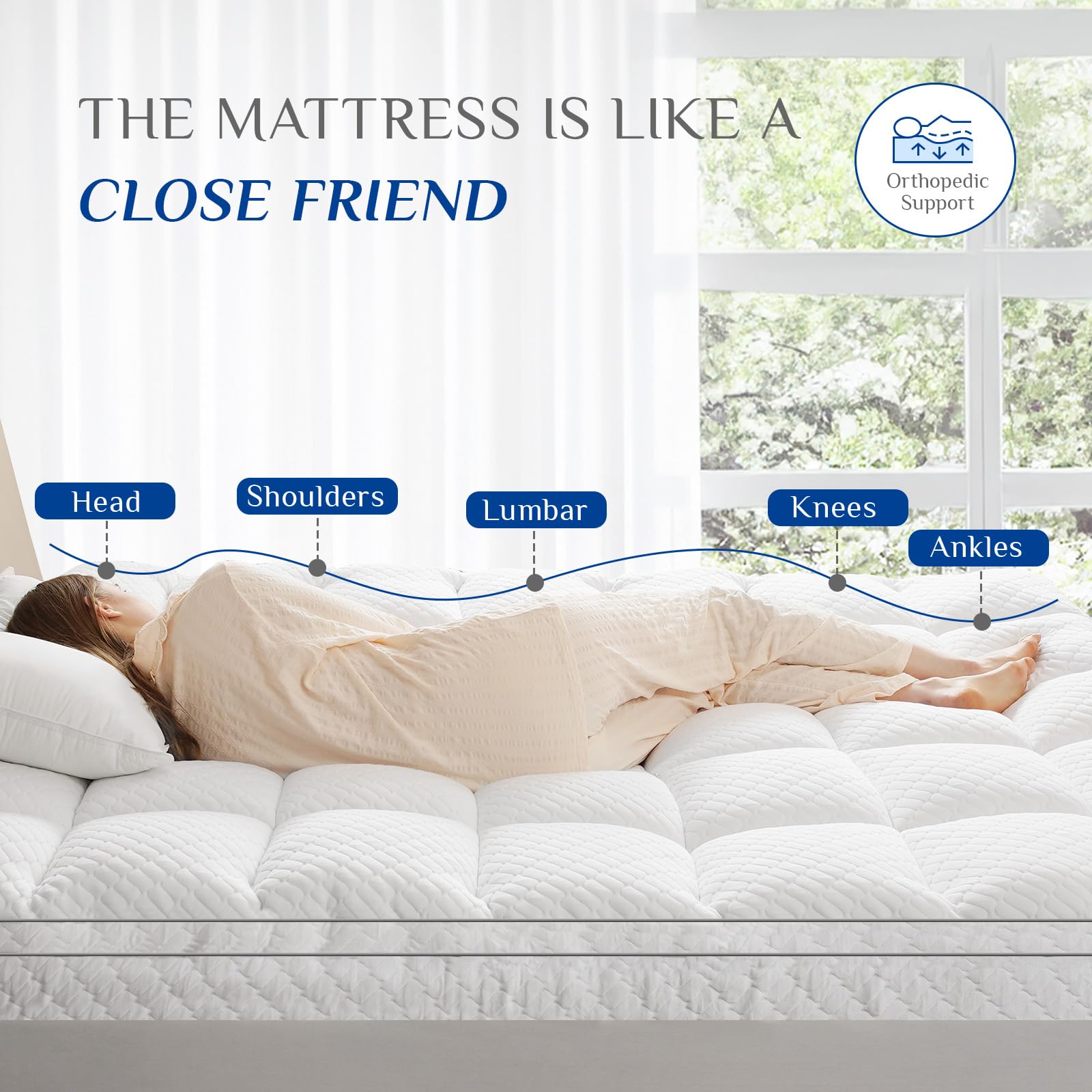 3 Inch Dual Layer Memory Foam Mattress Topper Twin XL Size - 2 Inch Cooling Gel & 1 Inch Pillow Top - Fits 8-21 Inch Deep Pocket Mattresses - Pressure Relief for Back, Side & Stomach Sleepers - Perfect for Dorm Rooms, Guest Beds & Home Comfort