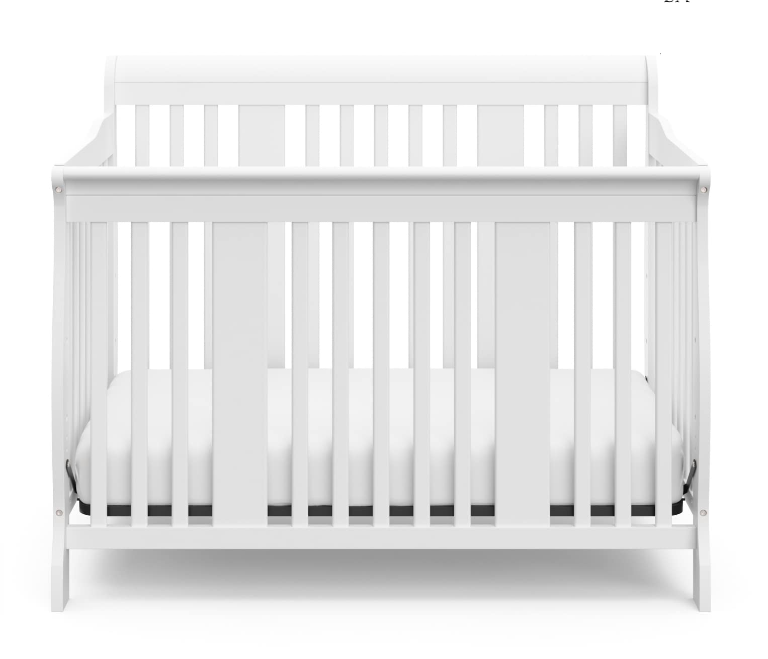 Storkcraft Tuscany 4-in-1 Convertible Crib in White | Toddler Bed, Daybed & Full Size Bed Conversion | 3-Level Adjustable Height | Nursery & Kids Room Furniture (Mattress Not Included) | Perfect for Newborns to Teens Growing Needs