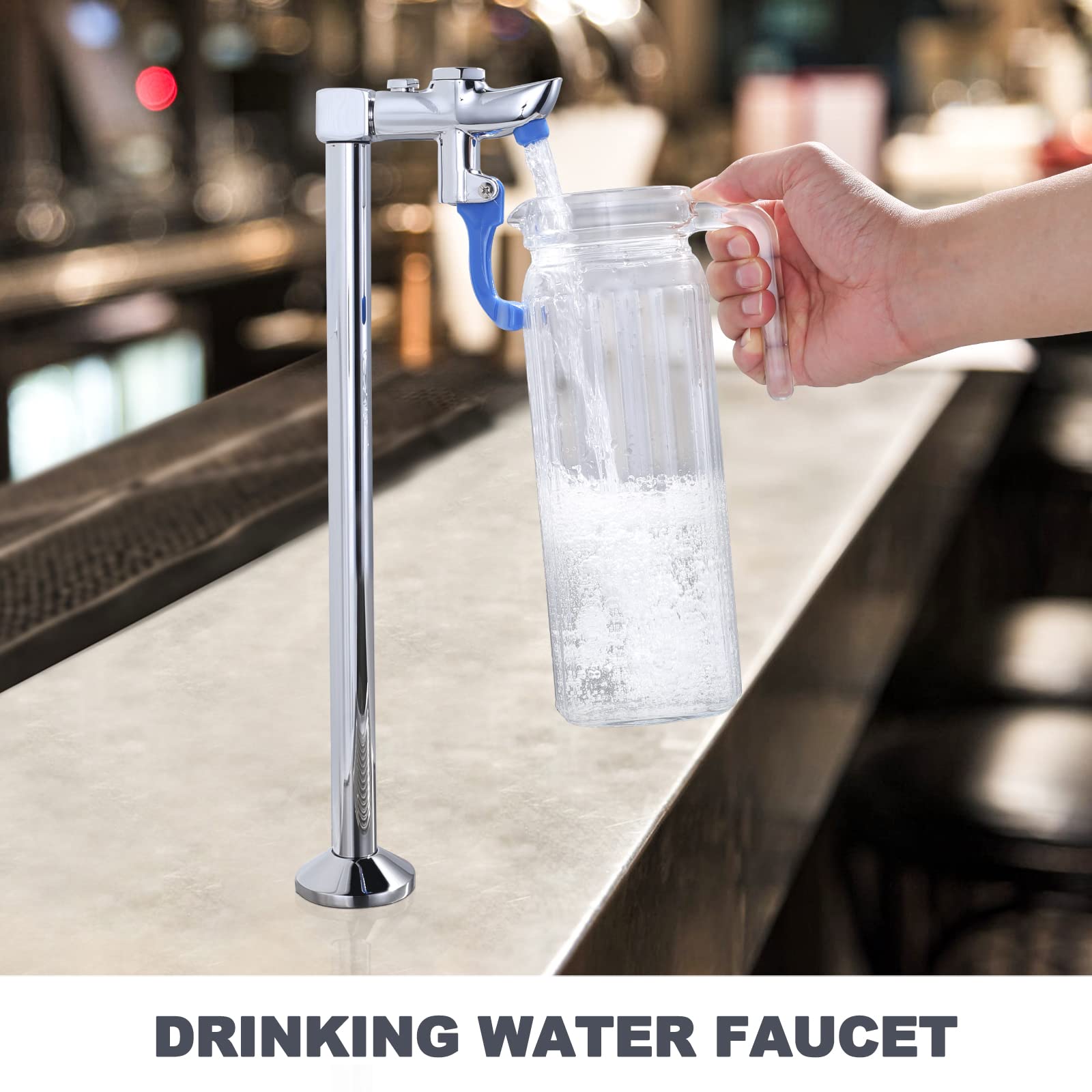 14-Inch Stainless Steel Glass Filler Faucet - Deck Mount Water Filling Station with Push Cup Design | Perfect for Bars, Hotels, Restaurants & Public Lounges | Ideal for Serving Beverages, Water Dispensing & Glass Filling